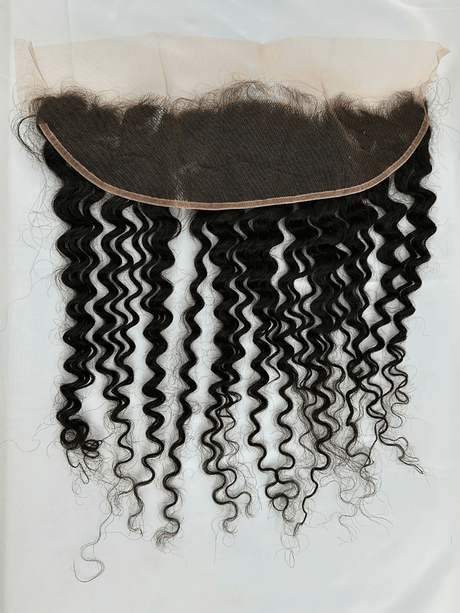 Frontal de Encaje HD 13x6 Rizo Profundo - Cabello Virgen Natural Remy - Pre-Depilada - de Oreja a Oreja - Densidad 150% - Cosmetics Afro Latino