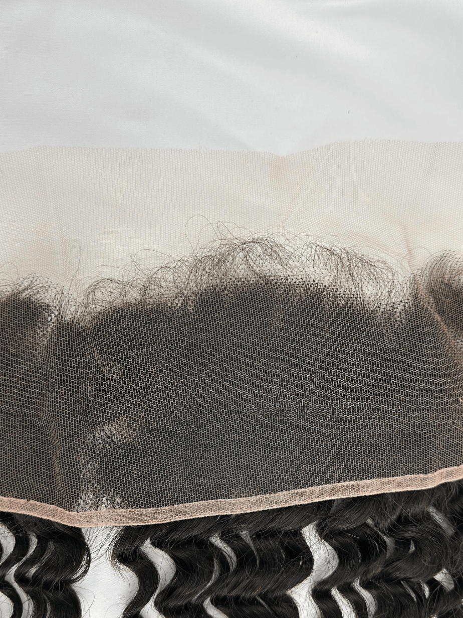 Frontal de Encaje HD 13x6 Rizo Profundo - Cabello Virgen Natural Remy - Pre-Depilada - de Oreja a Oreja - Densidad 150% - Cosmetics Afro Latino
