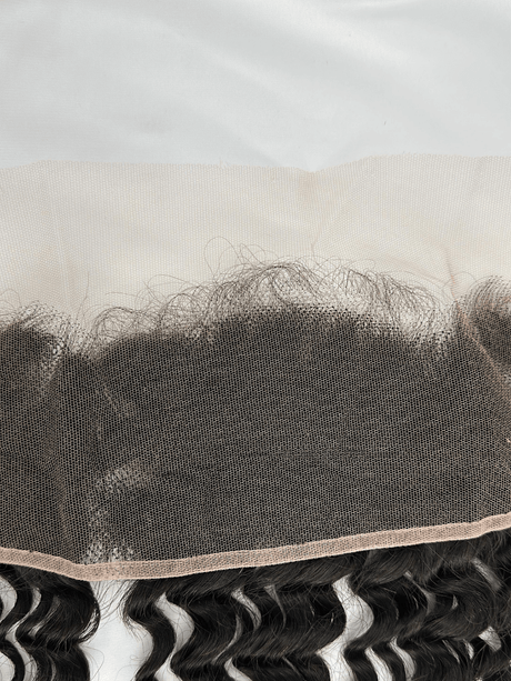 Frontal de Encaje HD 13x6 Rizo Profundo - Cabello Virgen Natural Remy - Pre-Depilada - de Oreja a Oreja - Densidad 150% - Cosmetics Afro Latino