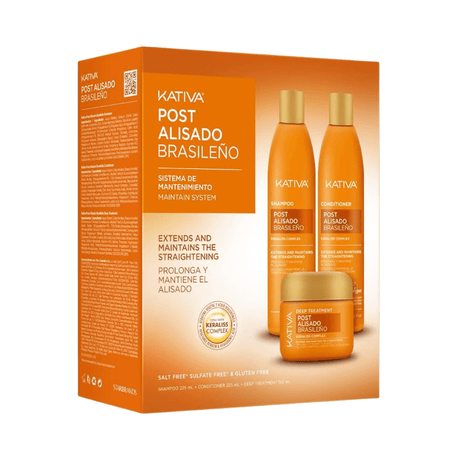 Kativa - Pack Post Alisado Brasileño (Champú + Acondicionador + Tratamiento) - Cosmetics Afro Latino