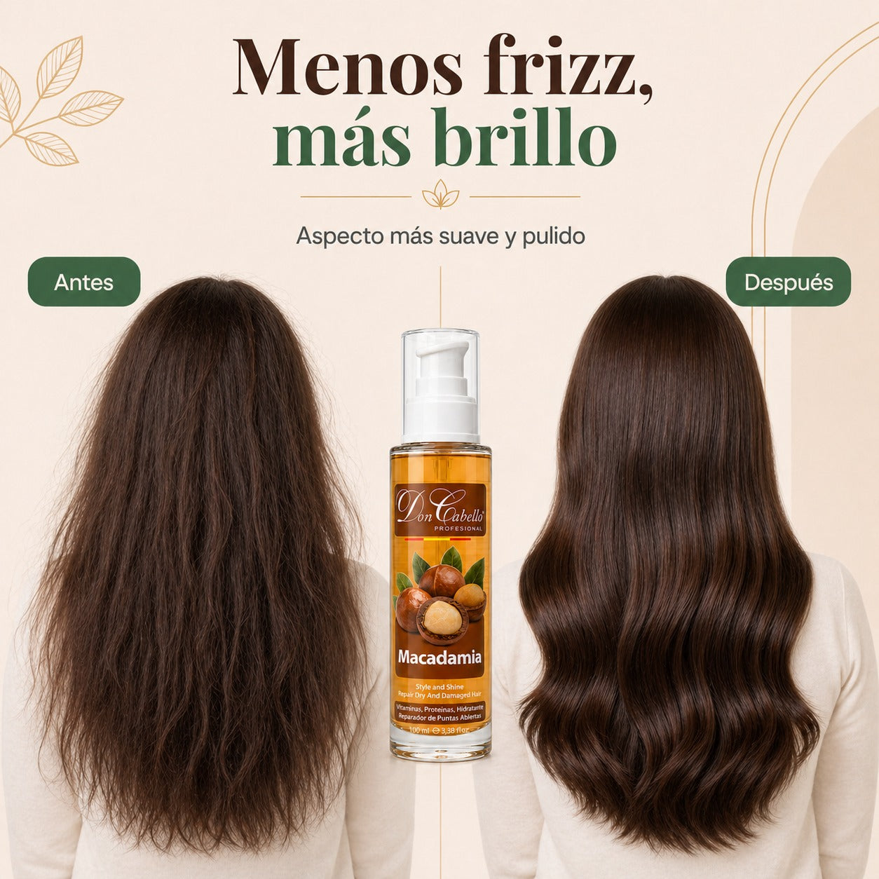 Don Cabello Aceite De Macadamia – Serum Reparador De Cabello 100 Ml