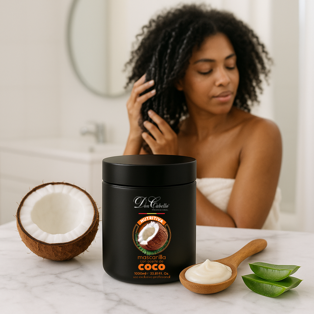 Don Cabello mascarilla capilar nutritiva con aceite de coco 1000 ml - Cosmetics Afro Latino