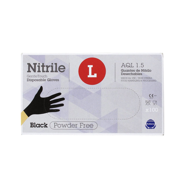 Herbi Feet - Nitrile Gloves Gentle Touch - Black 100 Unidades - Cosmetics Afro Latino