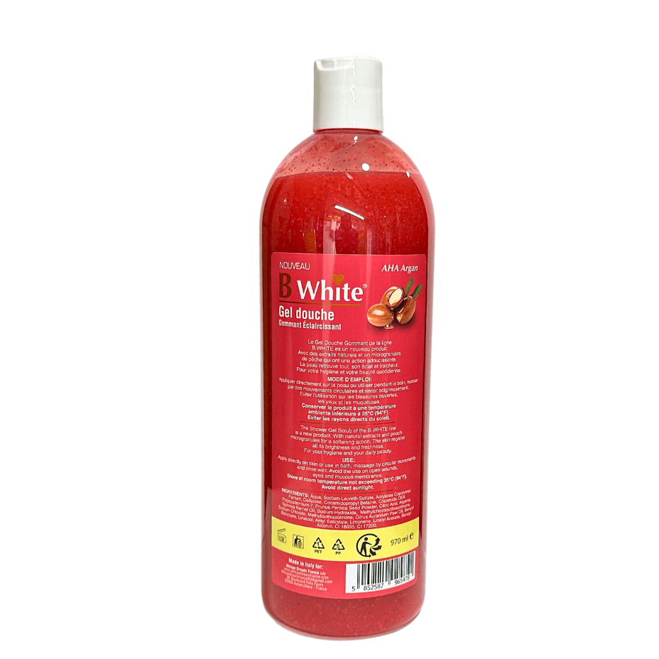 Nuevo - B White - Gel De Ducha Aha Con Aceite De Argán - 970 Ml - Cosmetics Afro Latino
