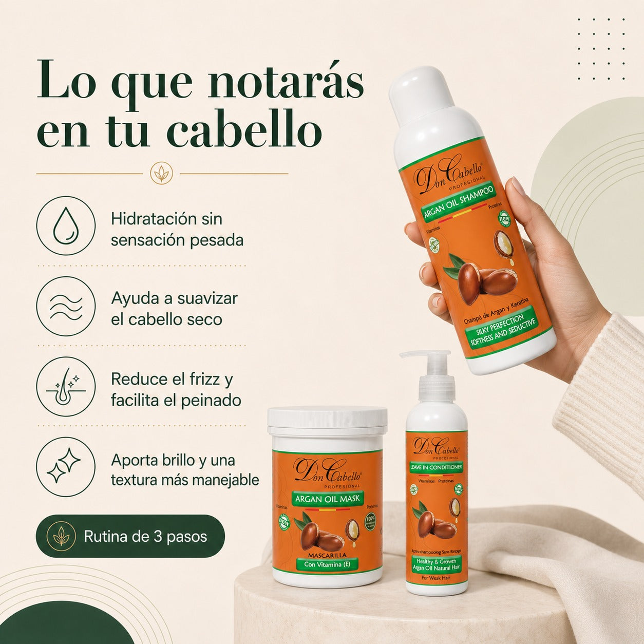 Pack Hidratación Intensa Con Keratina Y Aceite De Argán - Don Cabello