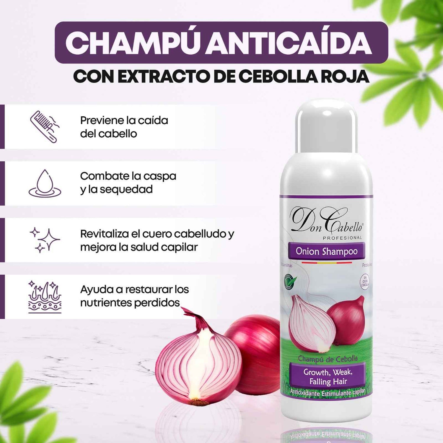 Pack Anticaída Con Extracto Cebolla Roja - Don Cabello