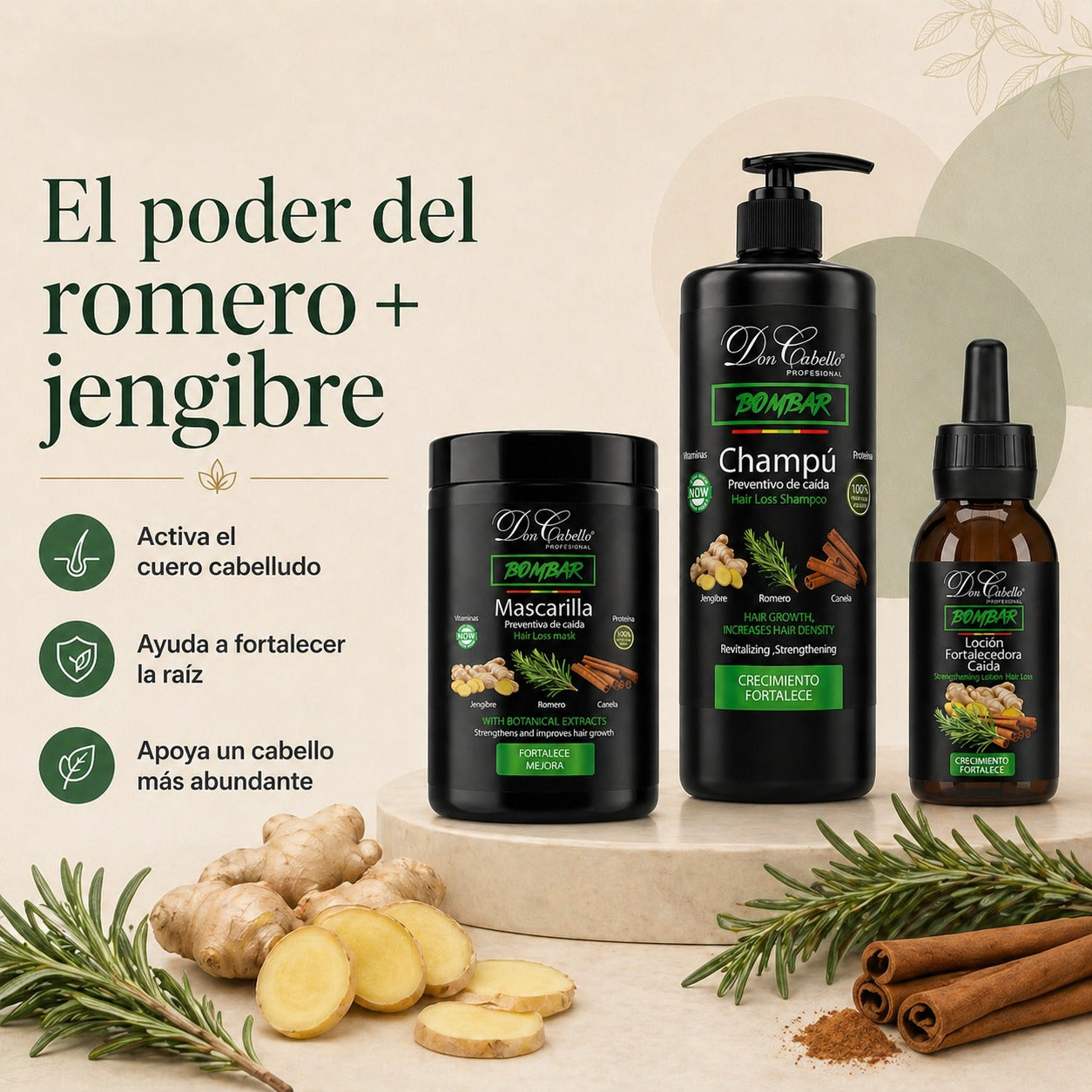 Bombar Hair Growth and Hair Loss Prevention Pack Don Cabello