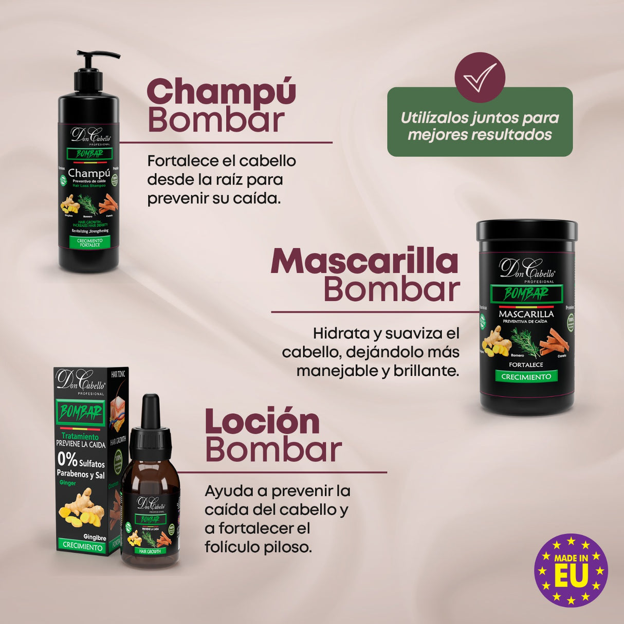 Pack Bombar Crecimiento del Cabello y Prevención de Caída Don Cabello - Cosmetics Afro Latino