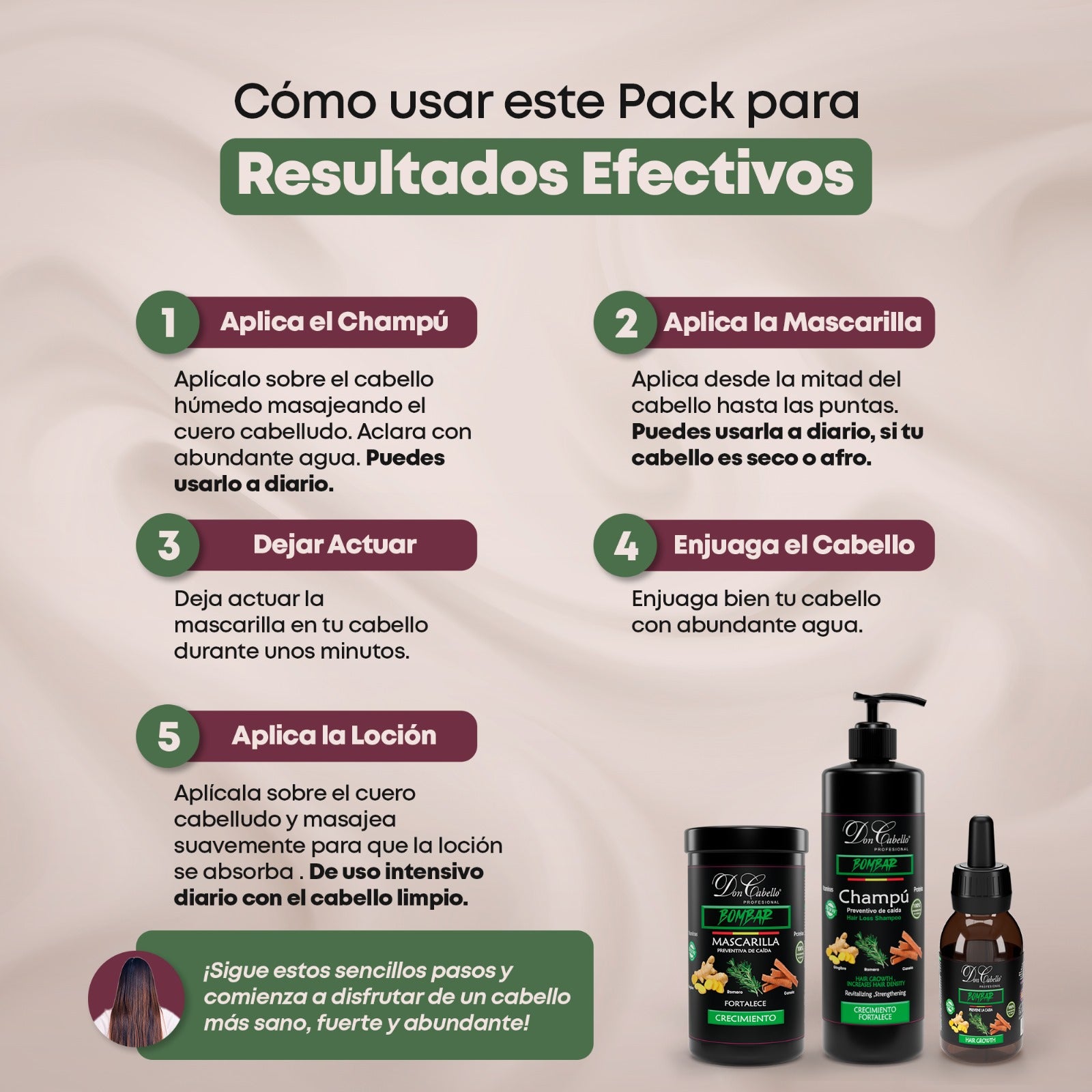 Pack Bombar Crecimiento del Cabello y Prevención de Caída Don Cabello - Cosmetics Afro Latino