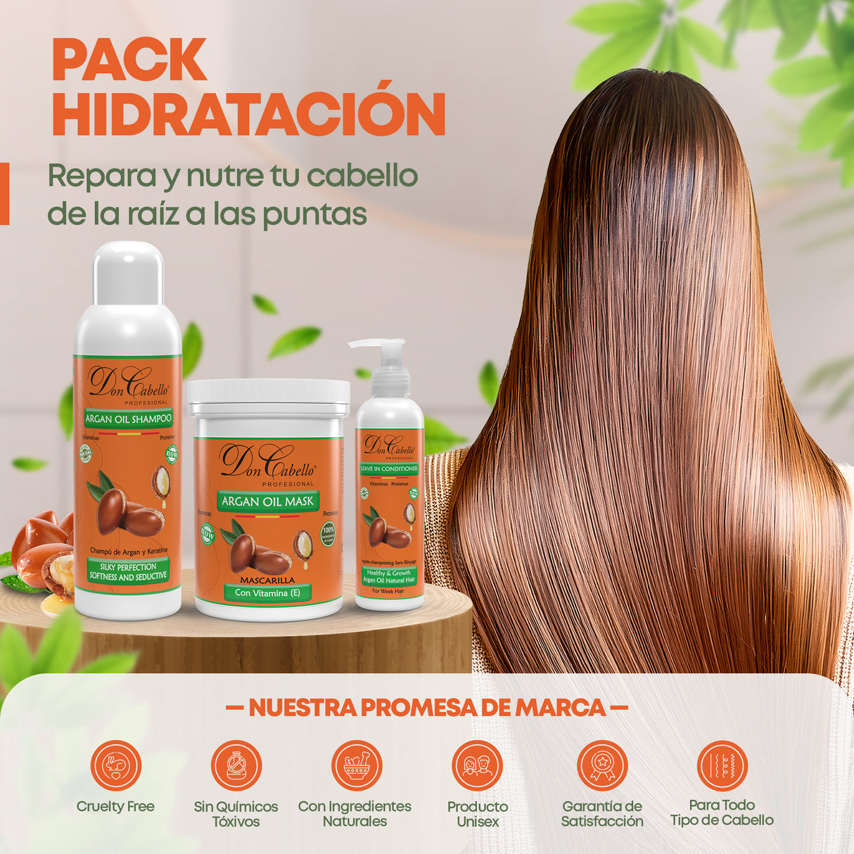 Intense Hydration Pack with Keratin and Argan Oil - Don Cabello