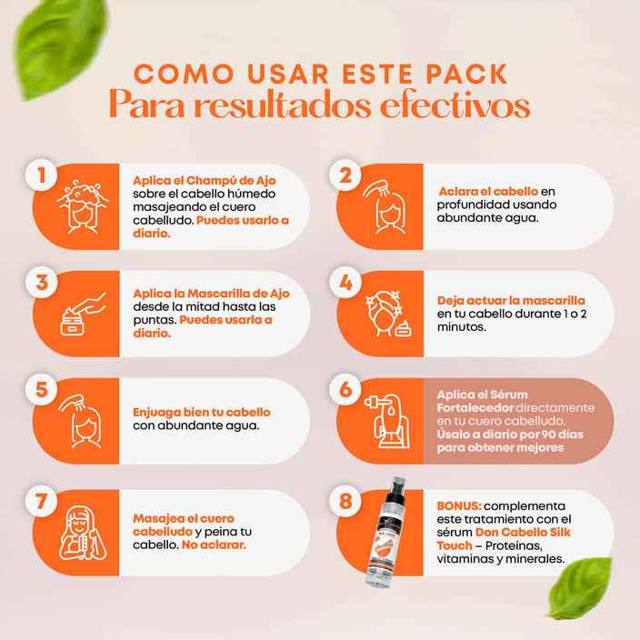 Pack Revitalizante Fortalecedor Con Extracto De Ajo - Don Cabello