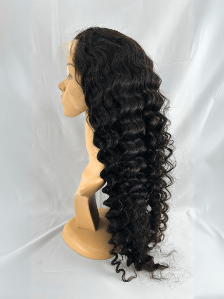 Peluca de Cabello Virgen Rizos Profundos 28” – HD Lace Frontal, Pre-Estilizada, Sin Pegamento, Densidad 200%+, Natural - Cosmetics Afro Latino