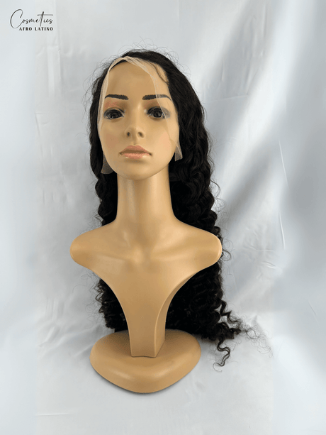 Peluca de Cabello Virgen Rizos Profundos 28” – HD Lace Frontal, Pre-Estilizada, Sin Pegamento, Densidad 200%+, Natural - Cosmetics Afro Latino