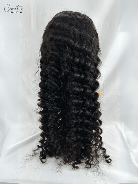 Peluca de Cabello Virgen Rizos Profundos 28” – HD Lace Frontal, Pre-Estilizada, Sin Pegamento, Densidad 200%+, Natural - Cosmetics Afro Latino