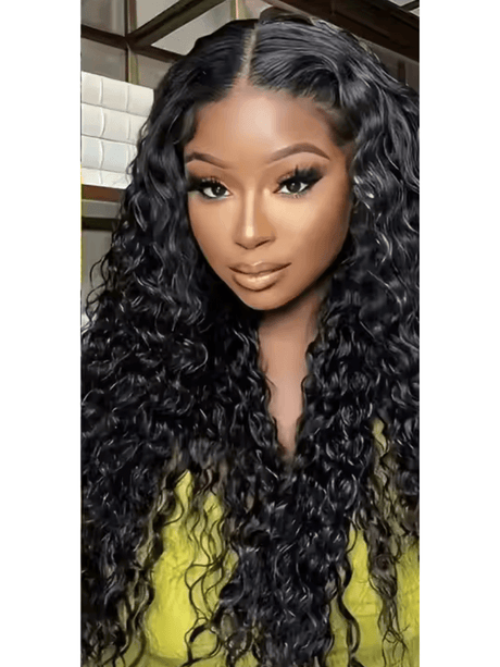 Peluca de Cabello Virgen Rizos Profundos 28” – HD Lace Frontal, Pre-Estilizada, Sin Pegamento, Densidad 200%+, Natural - Cosmetics Afro Latino