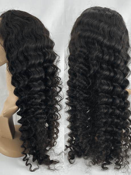 Peluca de Cabello Virgen Rizos Profundos 28” – HD Lace Frontal, Pre-Estilizada, Sin Pegamento, Densidad 200%+, Natural - Cosmetics Afro Latino