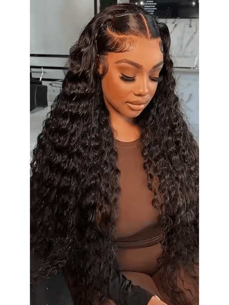 Peluca de Cabello Virgen Rizos Profundos 28” – HD Lace Frontal, Pre-Estilizada, Sin Pegamento, Densidad 200%+, Natural - Cosmetics Afro Latino