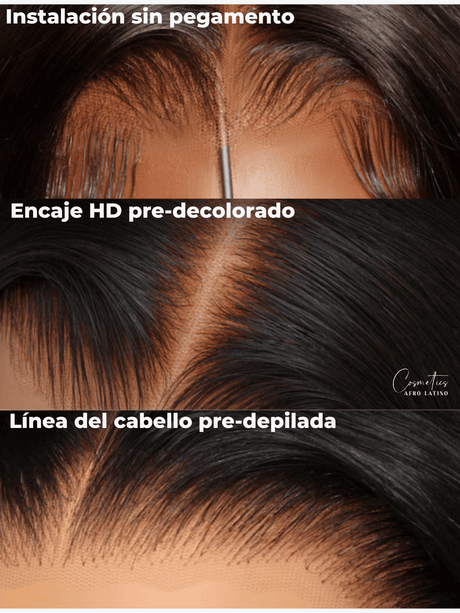 Peluca de Cabello Virgen Rizos Profundos 28” – HD Lace Frontal, Pre-Estilizada, Sin Pegamento, Densidad 200%+, Natural - Cosmetics Afro Latino