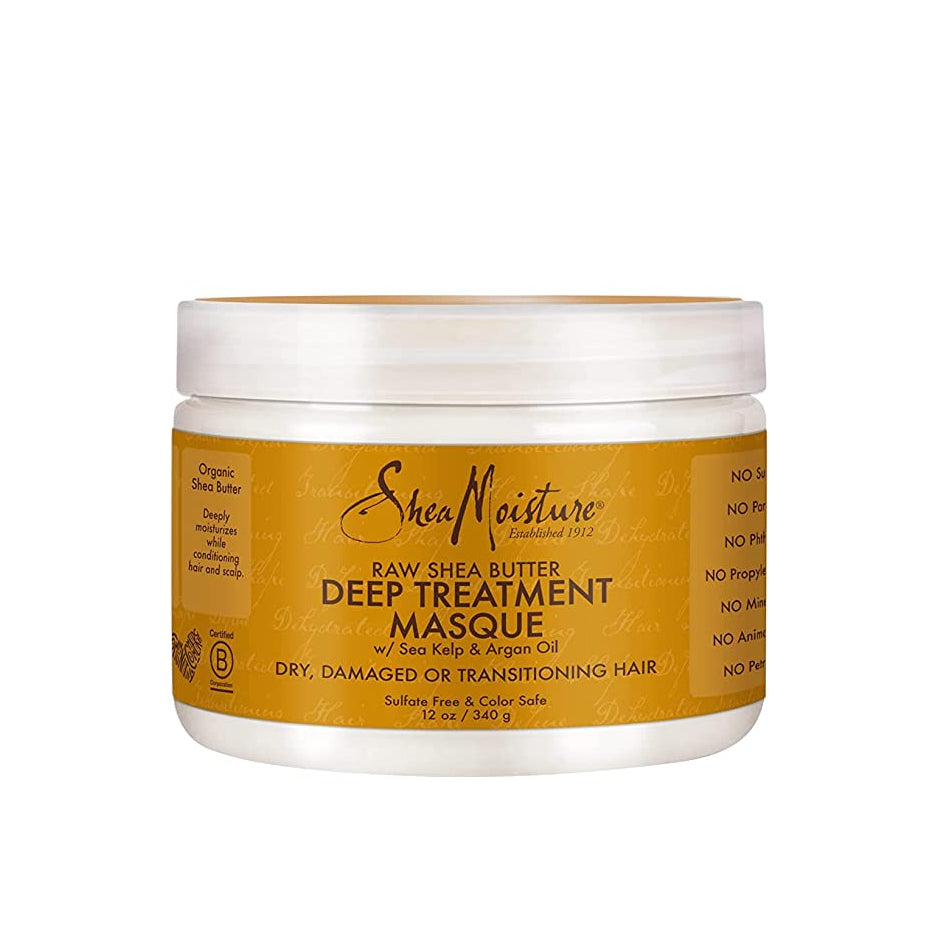 Shea Moisture - Raw Shea Butter Mascarilla Deep Tratamiento 340 Gr - Mascarilla Para Cabello Seco - Dañado Y Sobre-procesado. - Cosmetics Afro Latino