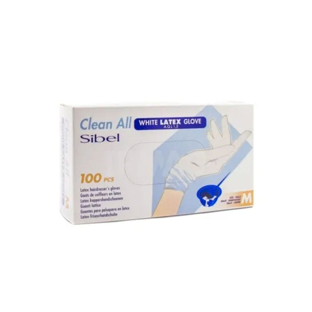 Sibel Latex Gloves for Hairdressing - Medium - 100 pcs - Cosmetics Afro Latino