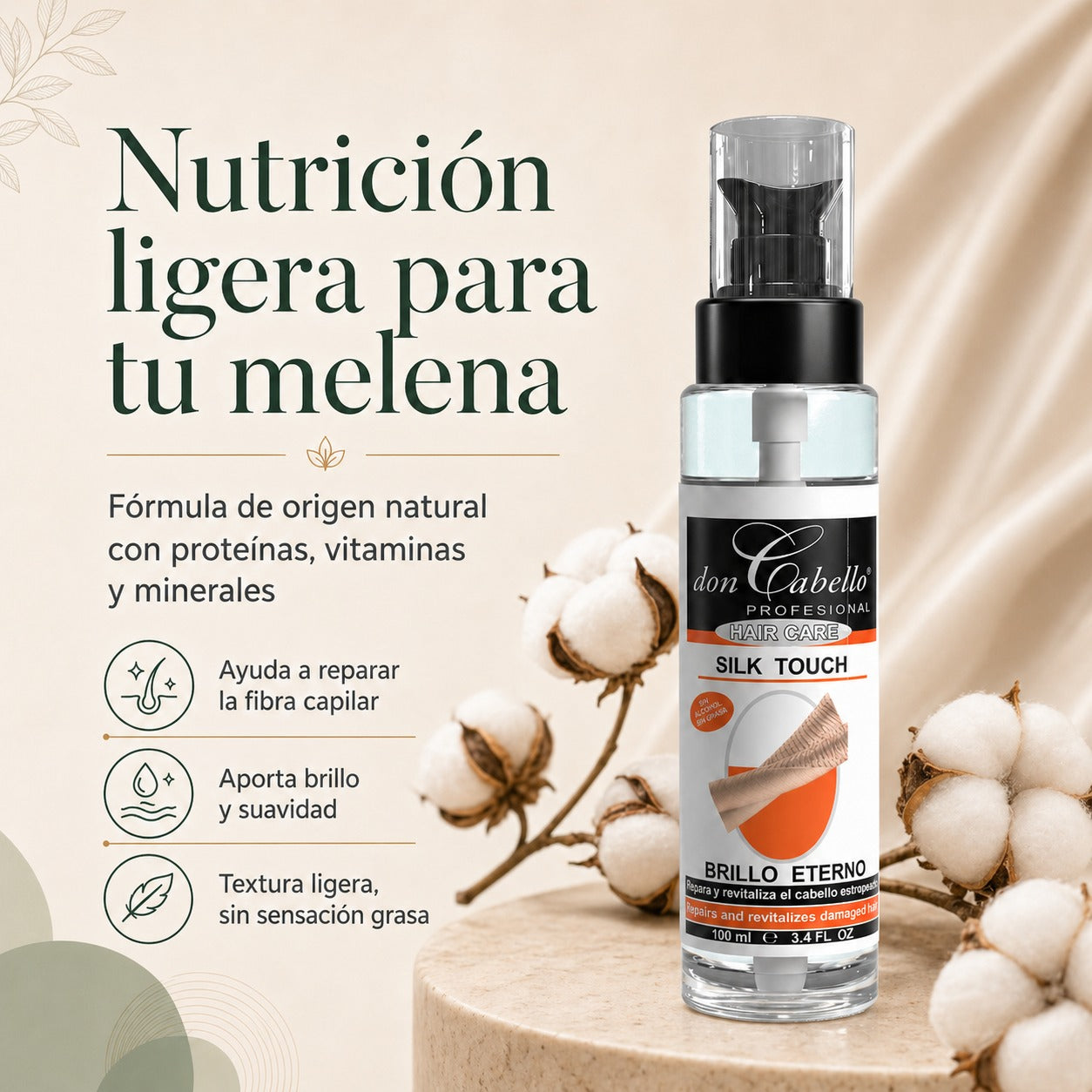 Don Cabello Silk Touch – Proteínas, Vitaminas Y Minerales - 100 Ml
