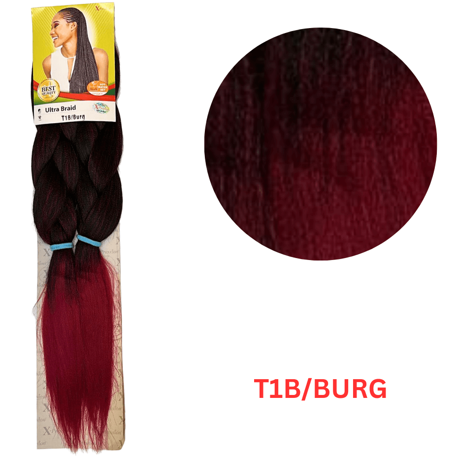 X-pression - Ultra Braid - Extensión De Pelo - Para Trenzar - 208 Cm - 165 G - Doble Color - Cosmetics Afro Latino
