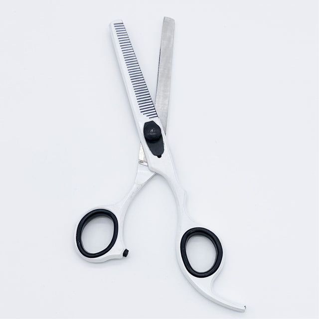 Blanco Y Negro- Tijeras Profesionales Para Adelgazar El Cabello - Tijeras Para Dientes - Cosmetics Afro Latino