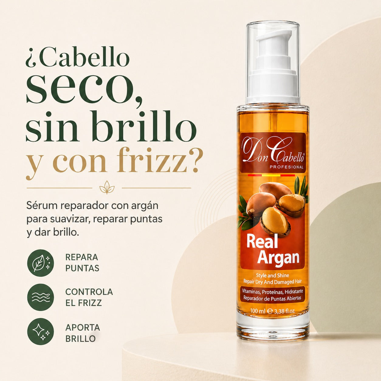 Don Cabello Aceite de Argán – Serum reparador de cabello 100 ml