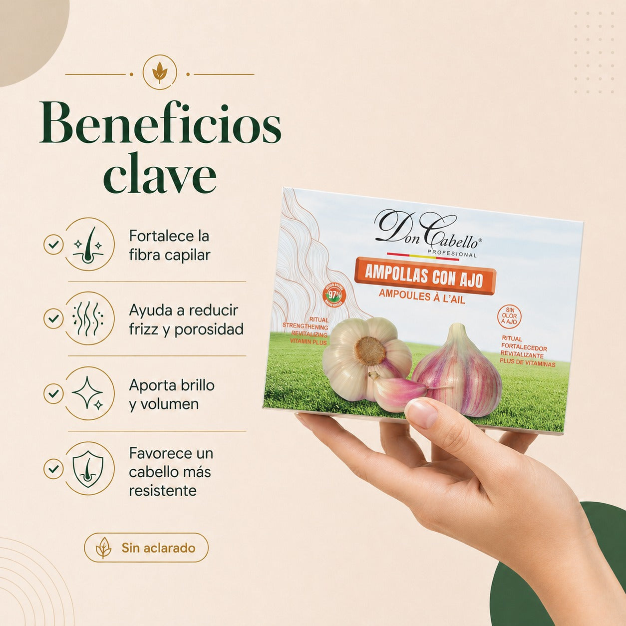 Don Cabello Ampollas Capilares – Fortalece Las Fibras Capilares – 12 Ampollas X 10 Ml