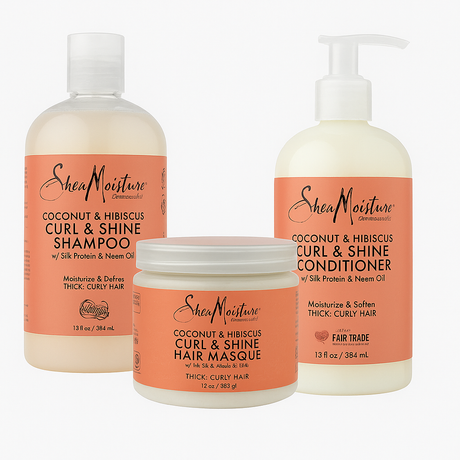 Pack Rizos Definidos SheaMoisture – Coco e Hibisco (Champú + Mascarilla + Acondicionador) - Cosmetics Afro Latino