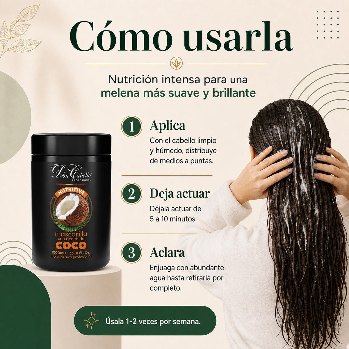 Don Cabello Mascarilla Capilar Nutritiva con Aceite de Coco 1000 ml