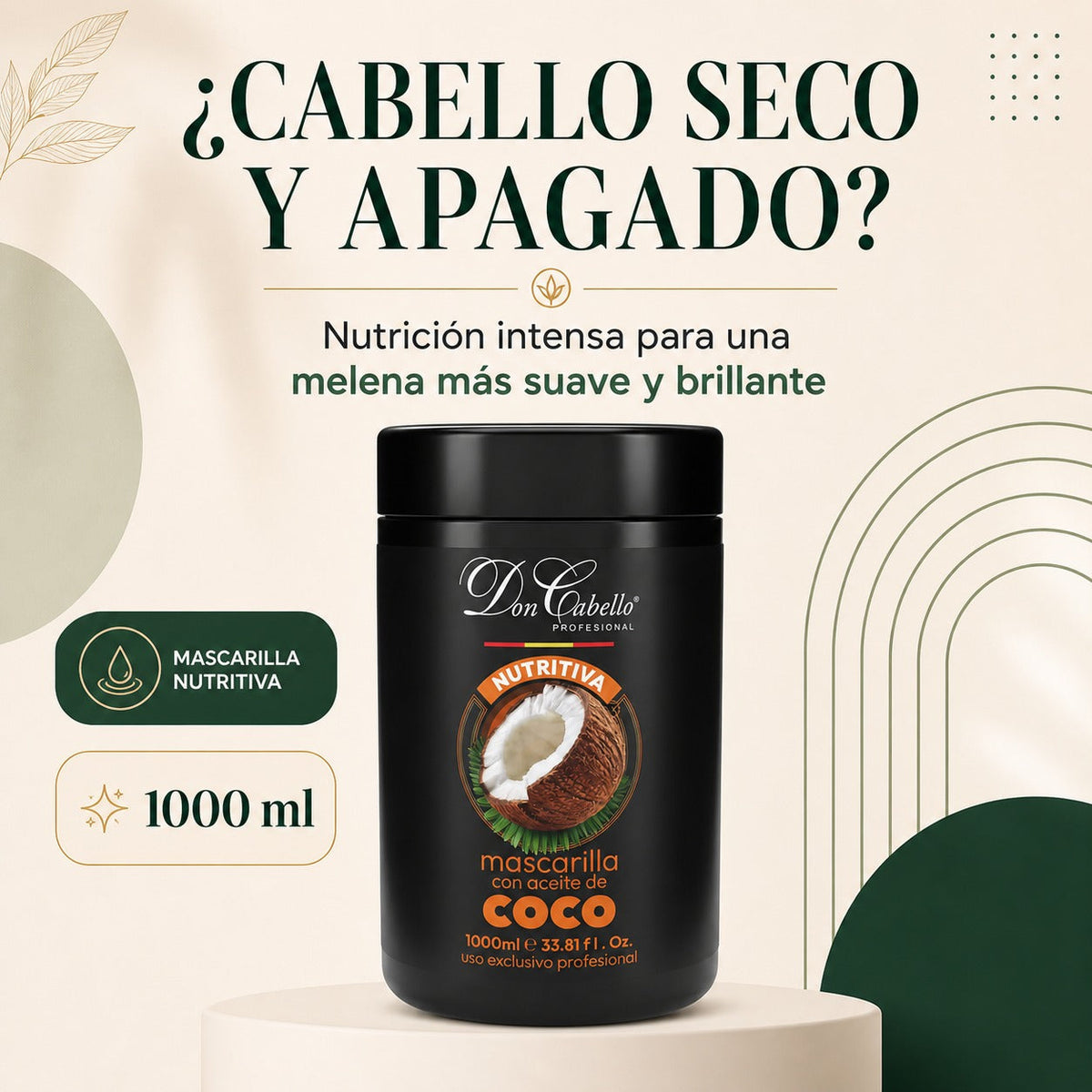 Don Cabello Mascarilla Capilar Nutritiva con Aceite de Coco 1000 ml