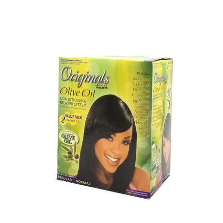 Africa's Best - Organics Conditioning Olive Oil Hair Relaxer - Regular - 2 Application - Cosmetics Afro Latino