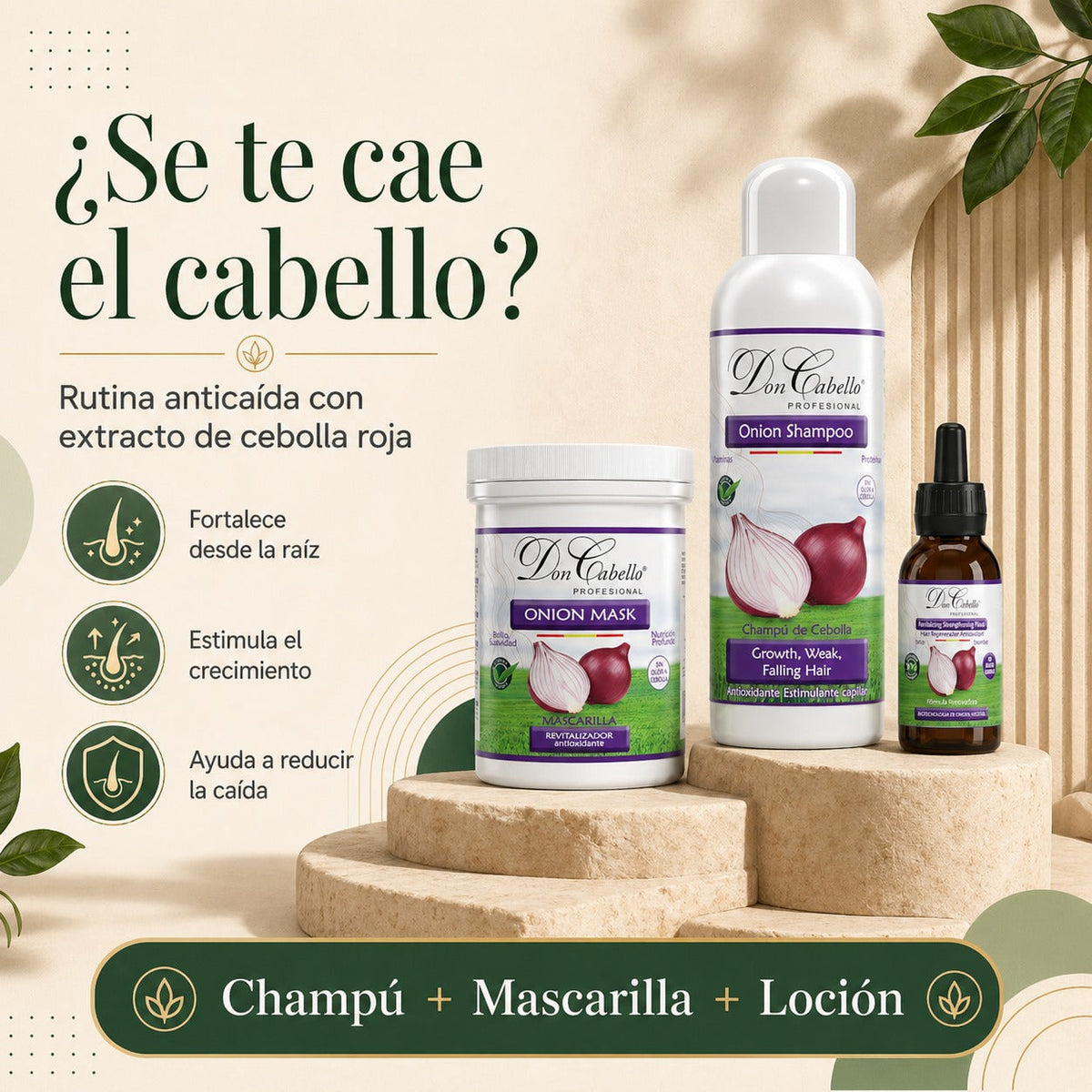 Pack Anticaida Intensivo Cebolla Roja Don Cabello