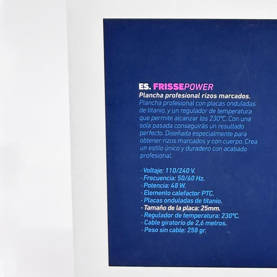 Perfect Beauty - Frisse Power - Rizos Marcados Placa - 25mm - Plancha De Pelo - Cosmetics Afro Latino