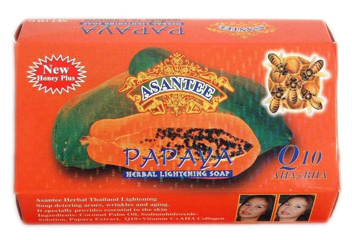 Jabón ASANTEE Papaya y Miel + Q10 Blanqueador de 125 g