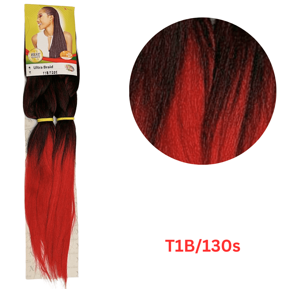 X-pression - Ultra Braid - Extensión De Pelo - Para Trenzar - 208 Cm - 165 G - Doble Color - Cosmetics Afro Latino