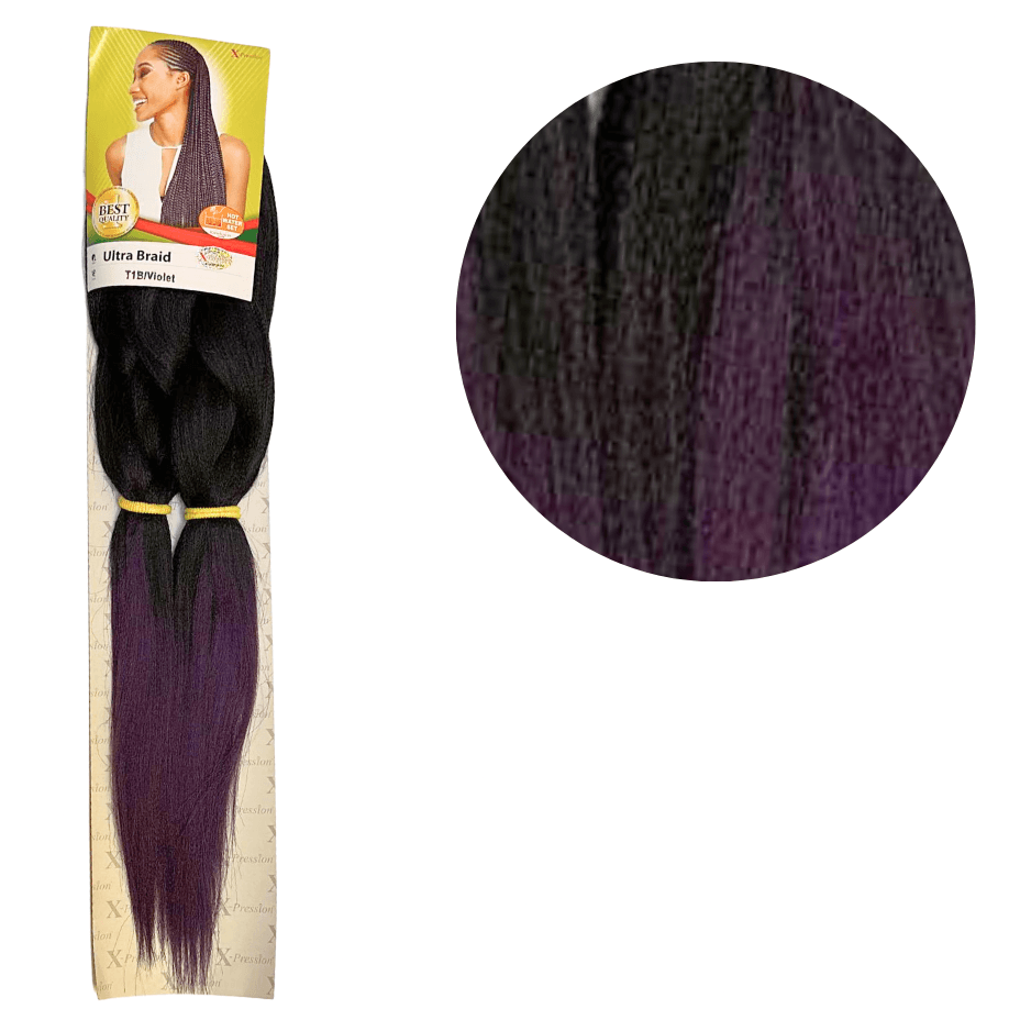 X-pression - Ultra Braid - Extensión De Pelo - Para Trenzar - 208 Cm - 165 G - Doble Color - Cosmetics Afro Latino