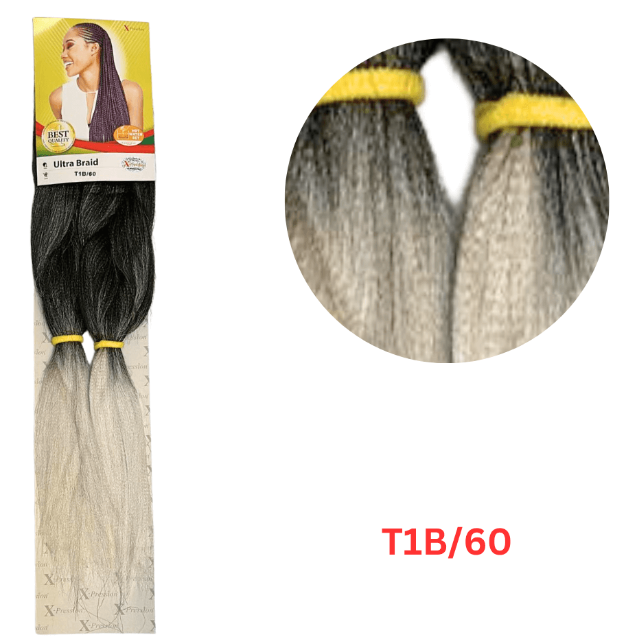 X-pression - Ultra Braid - Extensión De Pelo - Para Trenzar - 208 Cm - 165 G - Doble Color - Cosmetics Afro Latino