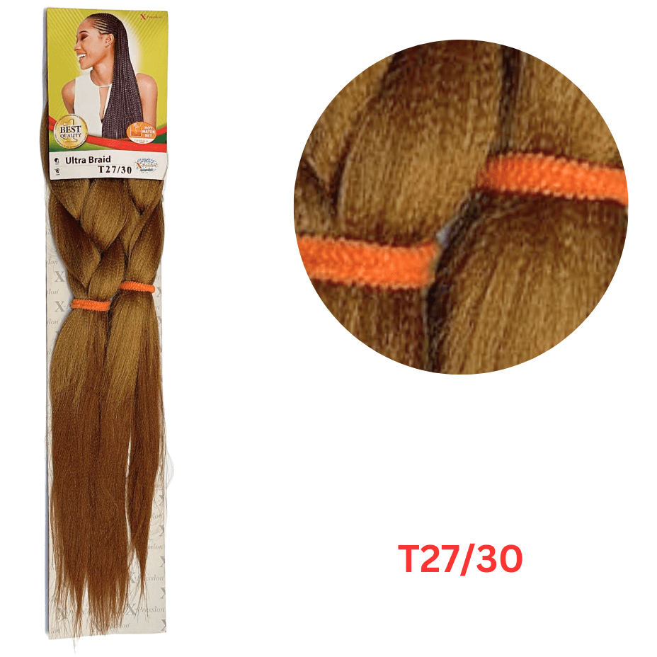 X-pression - Ultra Braid - Extensión De Pelo - Para Trenzar - 208 Cm - 165 G - Doble Color - Cosmetics Afro Latino