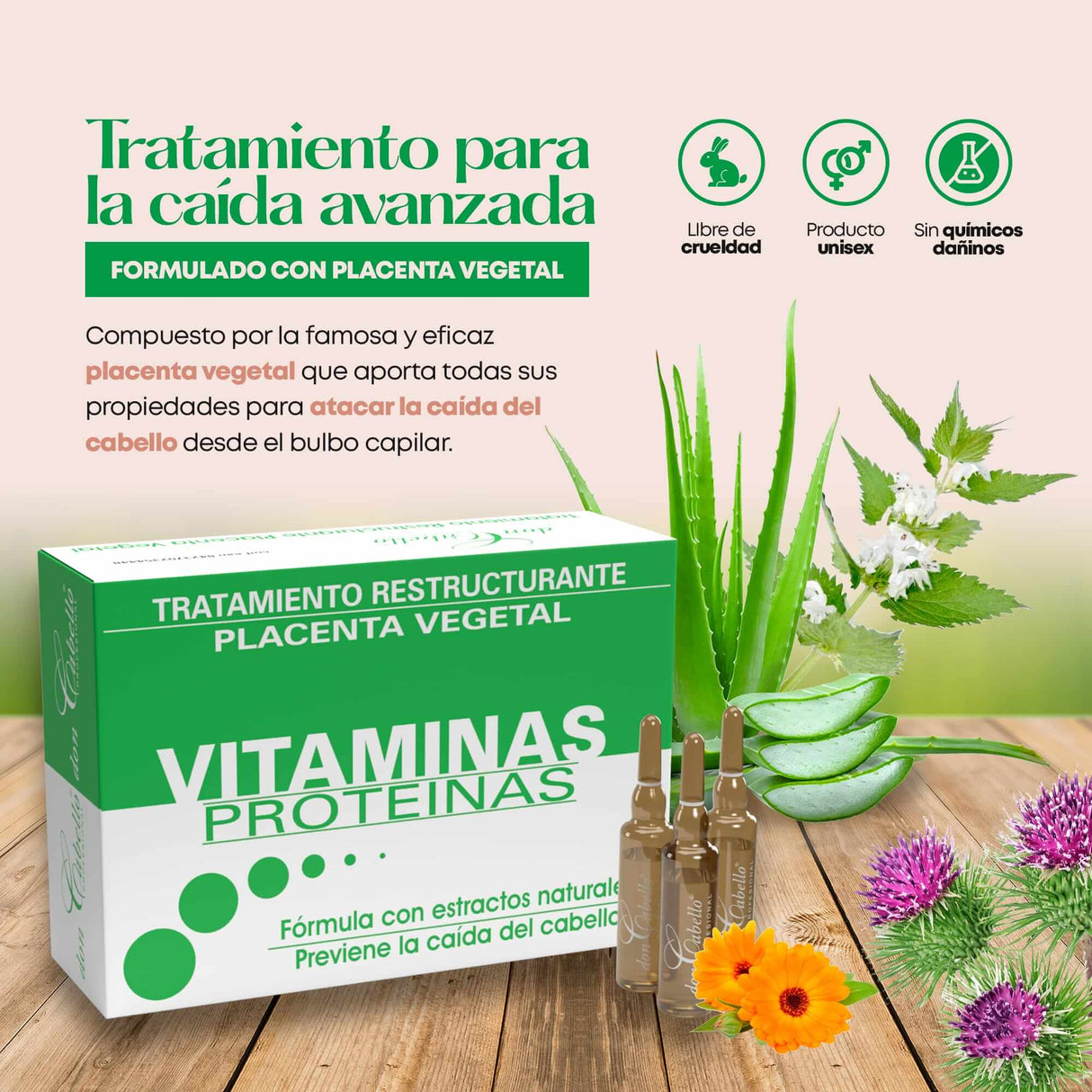 Don Cabello Ampollas Capilares – Tratamiento Capilar Anticaída – 12 Ampolletas X 10 Ml - Cosmetics Afro Latino