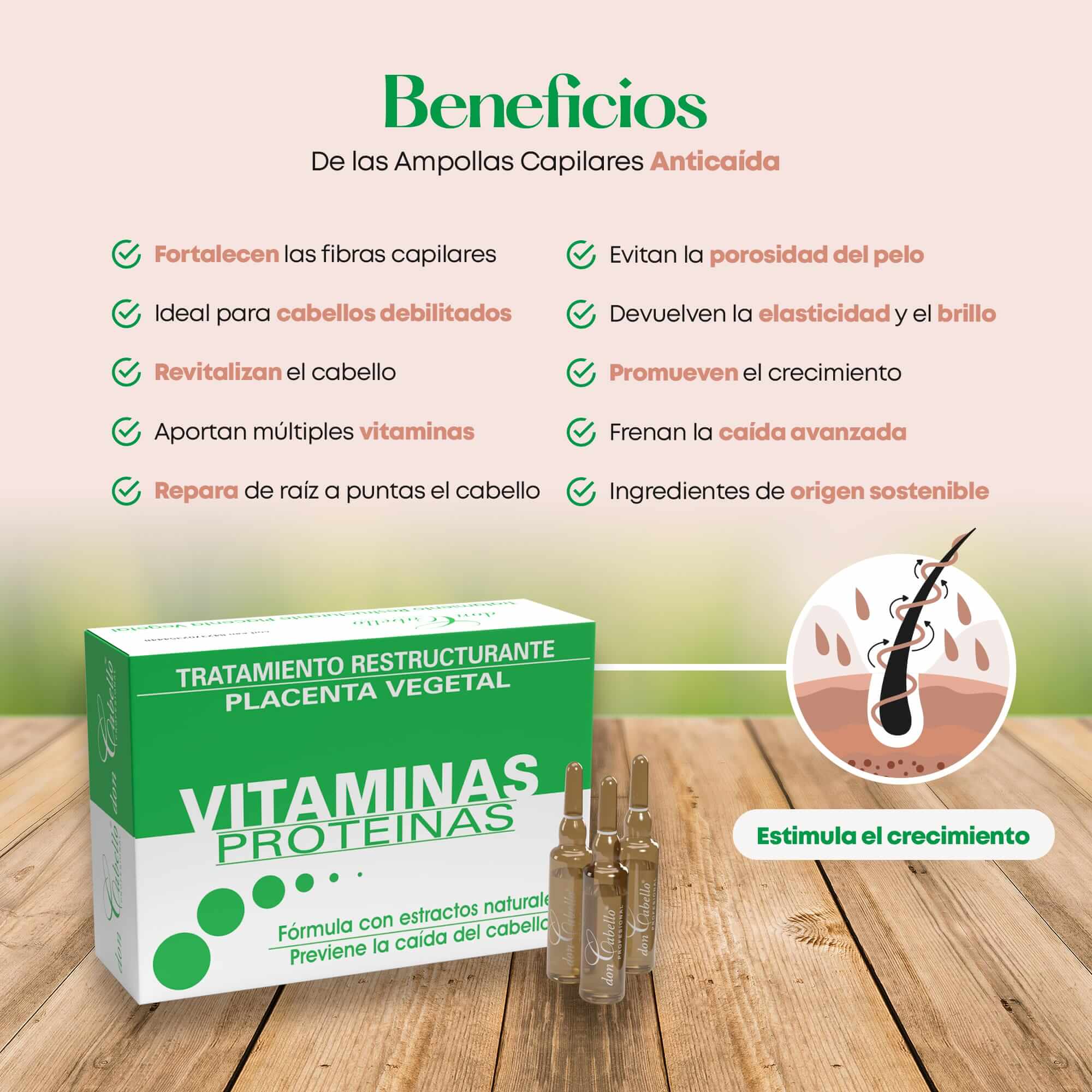 Don Cabello Ampollas Capilares – Tratamiento Capilar Anticaída – 12 Ampolletas X 10 Ml - Cosmetics Afro Latino