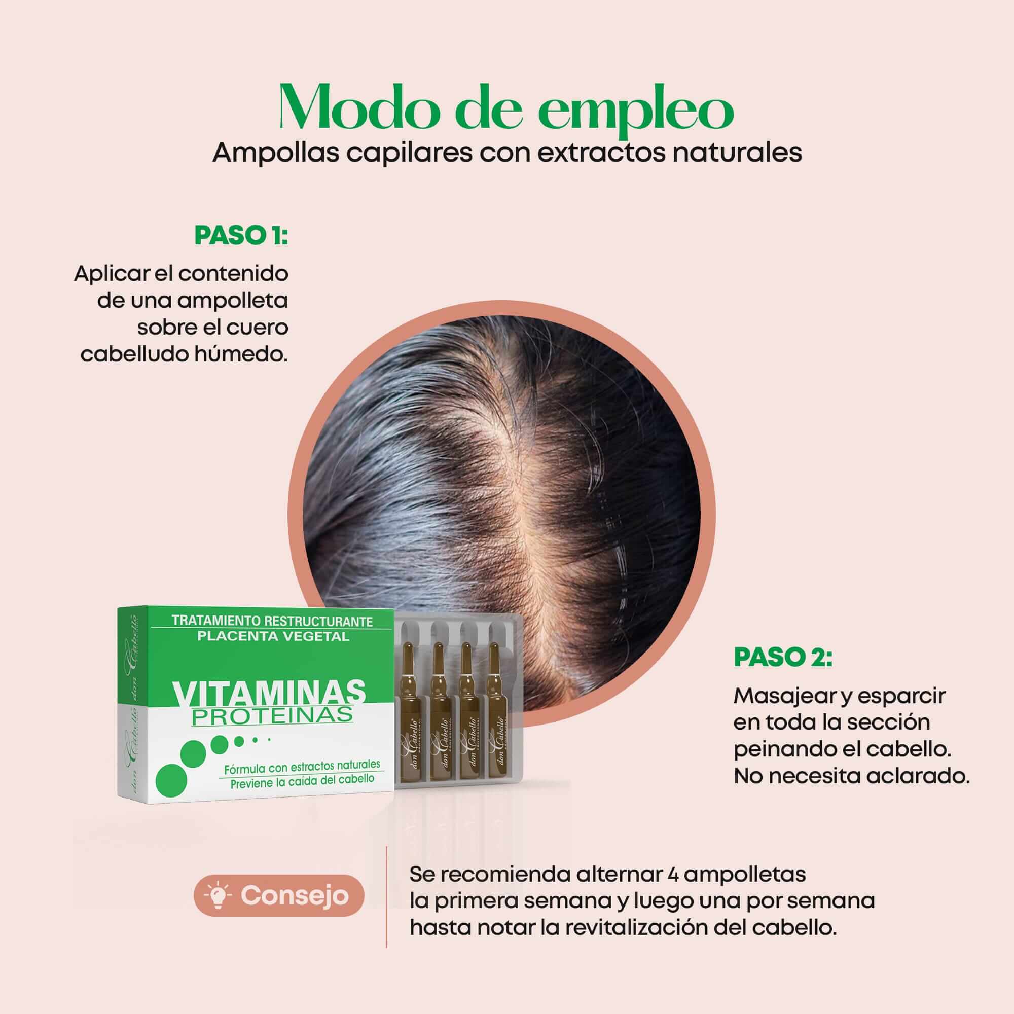 Don Cabello Ampollas Capilares – Tratamiento Capilar Anticaída – 12 Ampolletas X 10 Ml - Cosmetics Afro Latino