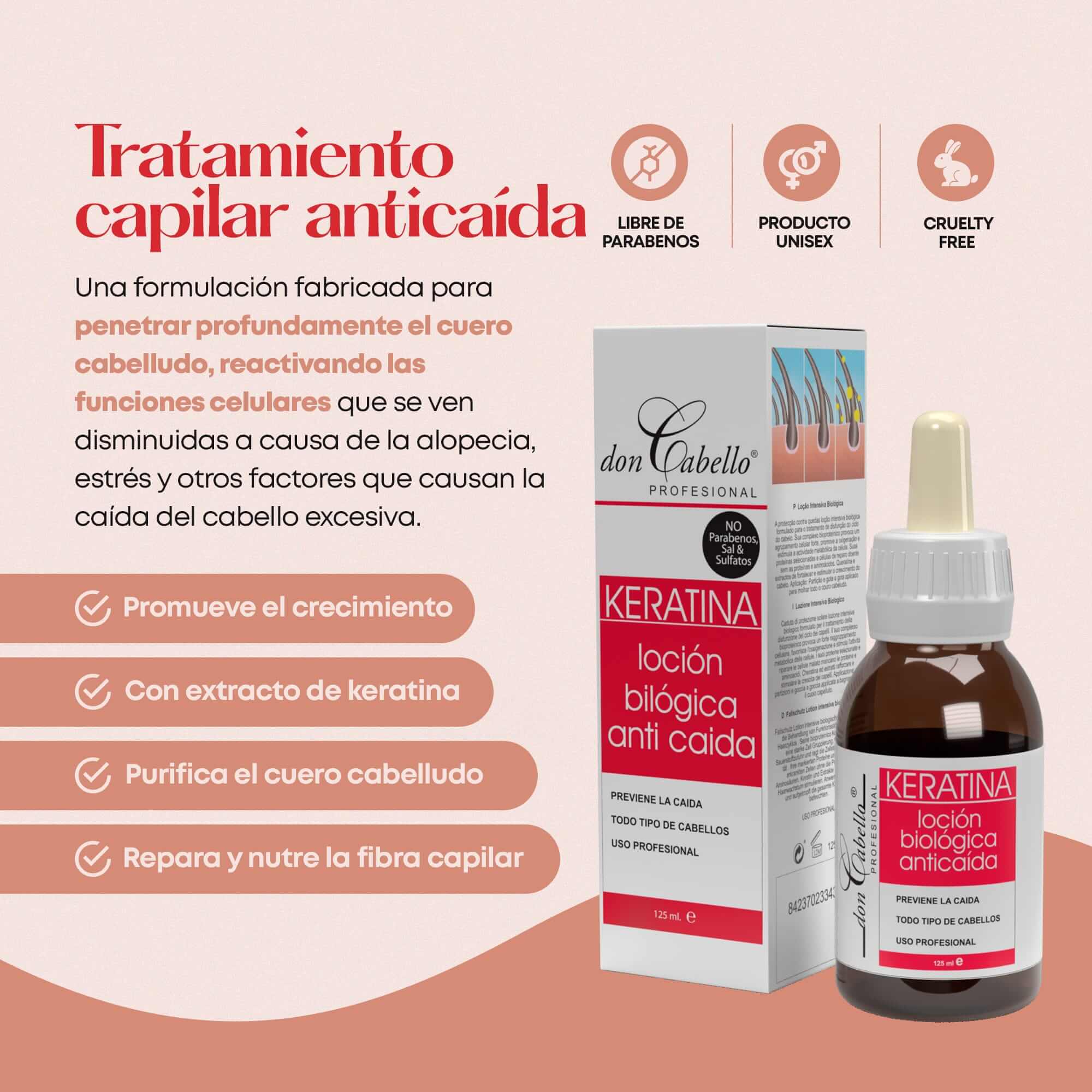 Don Cabello - Loción Biológica, Tratamiento Capilar Anticaída - 125ml - Cosmetics Afro Latino