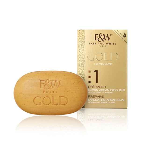 Fair and White 1: - Gold Argan Oil Exfoliating Soap - 200g