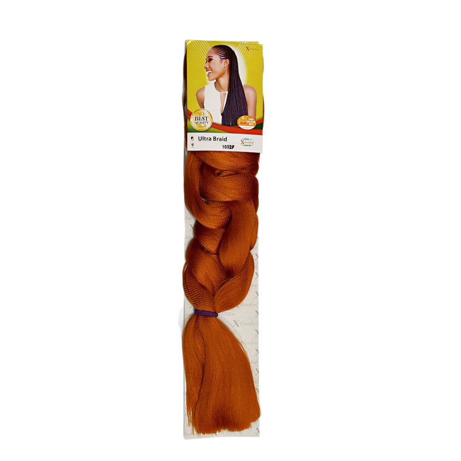 X-pression - Ultra Braid - Extensión De Pelo - Para Trenzar - 208 Cm - 165 G - De Un Solo Color - Cosmetics Afro Latino