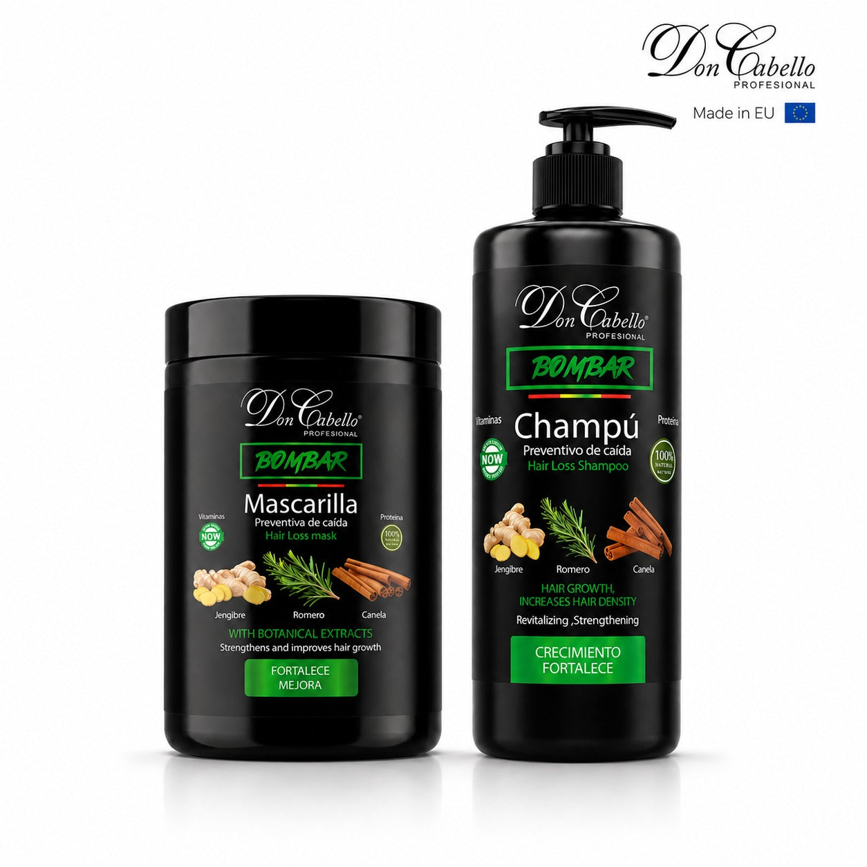Don Cabello pack capilar fortalecedor con champú y mascarilla bombar 2x1000 ml