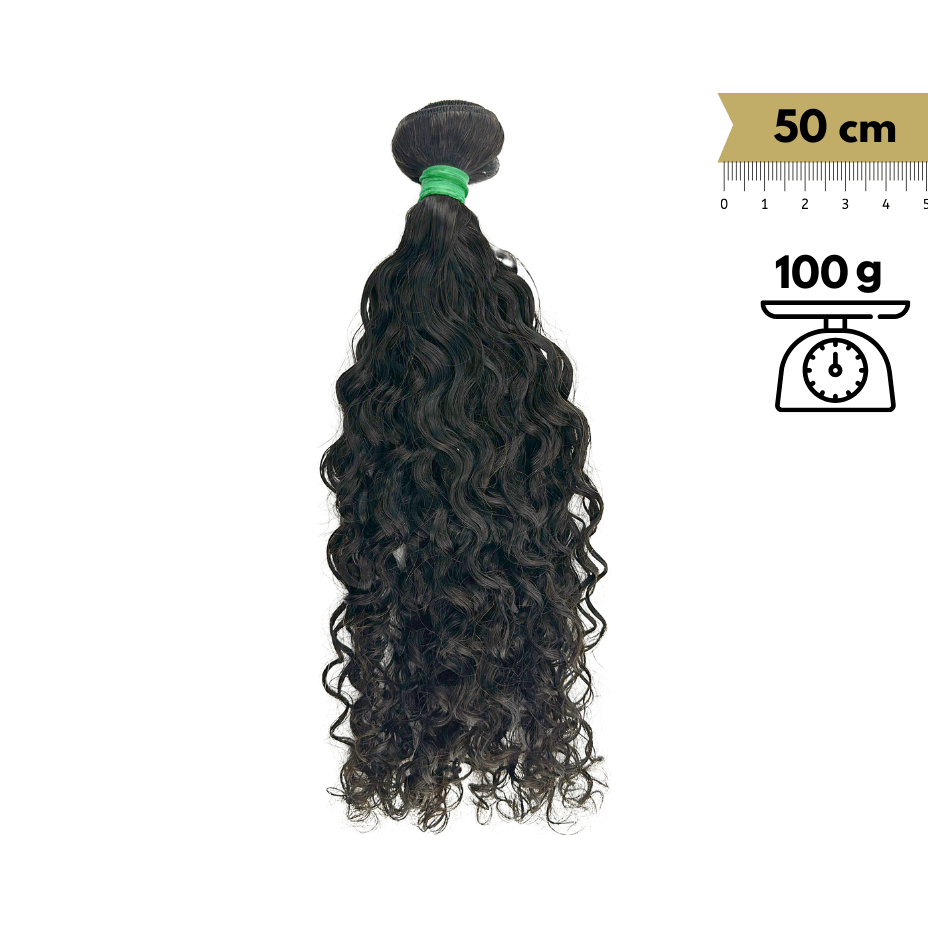 Sewn Curly Natural Wave Remy Virgin 20 Inch 50cm