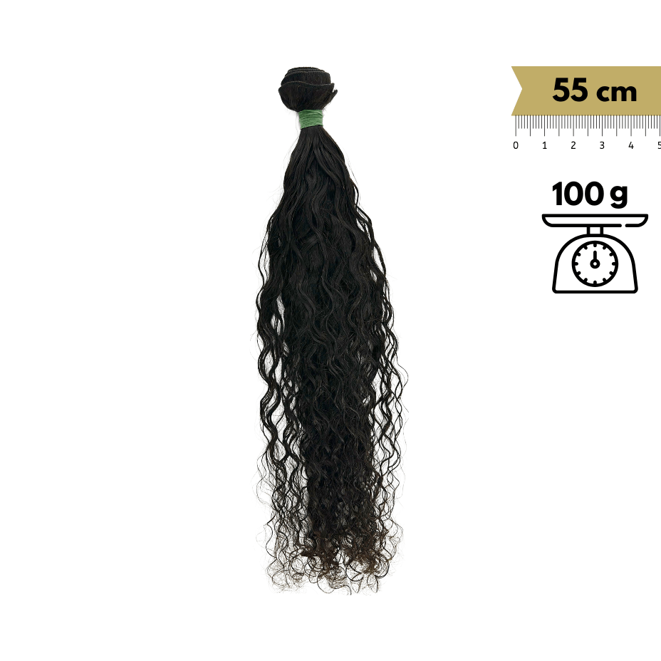 Cosido Rizado Natural Wave Remy Virgin 22 Pulgadas 55 cm