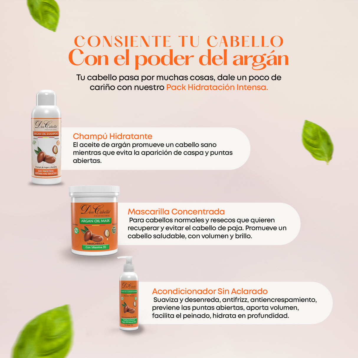 Intense Hydration Pack with Keratin and Argan Oil - Don Cabello